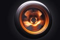 orange metal welded rims car wheels for a drift car custom tuning long exposure photo motion blur effect Royalty Free Stock Photo