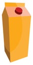 Orange milk box, illustration, vector