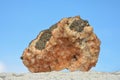 Orange mineral quarz stone Royalty Free Stock Photo