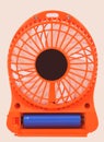 Orange mini fan