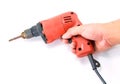 Orange mini Portable drill Royalty Free Stock Photo