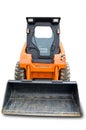 Orange mini wheel excavator Royalty Free Stock Photo