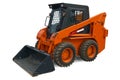 Orange mini wheel excavator Royalty Free Stock Photo