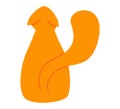 Orange minimalist squirrel side view. Cartoon woodland animal simple style. Cute forest creature, vector illustration