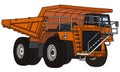 Orange mining dump truck