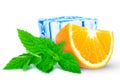 Orange with mint and ice