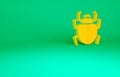 Orange Mite icon isolated on green background. Minimalism concept. 3d illustration 3D render