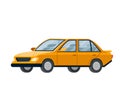 Orange modern car city automotive flat vector illustration Royalty Free Stock Photo