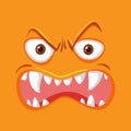 Orange monster angry face