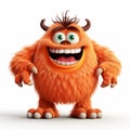 Playful 3d Pixar Monster Photo: Highly Detailed Caricature On White Background