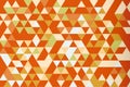 Orange mosaic triangle prism vector background, warm tone