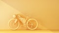 Orange mountain bike on yellow background