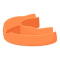 Orange mouthguard icon cartoon vector. Storage care