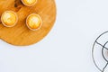 Orange muffins on a wooden board Royalty Free Stock Photo