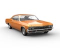 Orange muscle car - front view closeup Royalty Free Stock Photo