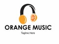 orange music logo design concept