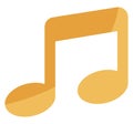 Orange music note, icon icon