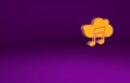 Orange Music streaming service icon isolated on purple background. Sound cloud computing, online media streaming, song