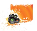 Orange musical banner Royalty Free Stock Photo