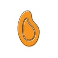 Orange Mussel icon isolated on white background. Fresh delicious seafood. Vector. Royalty Free Stock Photo