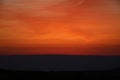 orange mystic sunset in the russian primorye mountains Royalty Free Stock Photo