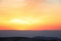 orange mystic sunset in the russian primorye mountains Royalty Free Stock Photo