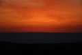 orange mystic sunset in the russian primorye mountains Royalty Free Stock Photo