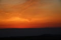 orange mystic sunset in the russian primorye mountains Royalty Free Stock Photo