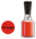 Orange nail lacquer and symbol