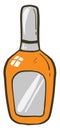 Orange nail polish bottle, illustration, vector