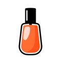 Orange Nail Polish Icon with Black Line for Manicure Pedicure PNGVE Illustration