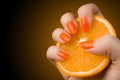 Orange nails Royalty Free Stock Photo