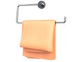 Orange napkin hanging from a napkin holder