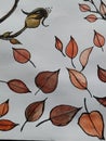 orange nature trees pattern Royalty Free Stock Photo