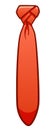 Orange necktie on white background isolated illustration