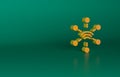 Orange Network icon isolated on green background. Global network connection. Global technology or social network Royalty Free Stock Photo