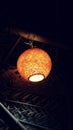 An orange night lamp