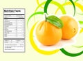 Orange nutrition facts Royalty Free Stock Photo