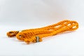 Orange nylon rope isolated on white background