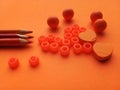 Orange objects on a orange background