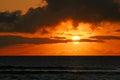 Orange ocean sunset