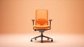 orange office chair in white background