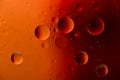 Orange oil drops on water surface with effect duotone Royalty Free Stock Photo