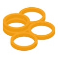 Orange onion circle icon, isometric style