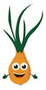 An orange onion, vector or color illustration