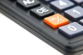 Orange open and close button on black calculator Royalty Free Stock Photo