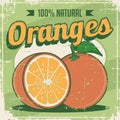 Orange Oranges Vintage Retro Signage Vector