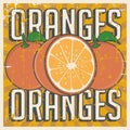 Orange Oranges Vintage Retro Signage Vector