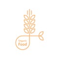 Orange organic food logo like wheat ears Royalty Free Stock Photo