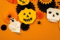 Orange origami background collection of Halloween